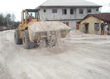 Truck at constuction site